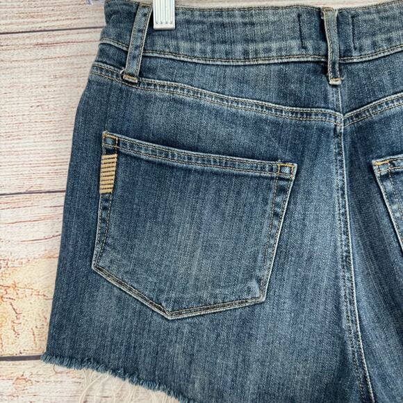 Paige Cut off Denim Jean Shorts Women's Size 27 Blue Medium Wash Denim - Picture 5 of 11